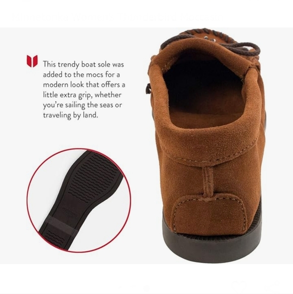 EUC Minnetonka Women's Thunderbird Moccasins, Brown Suede, Sz 6 - Picture 4 of 13